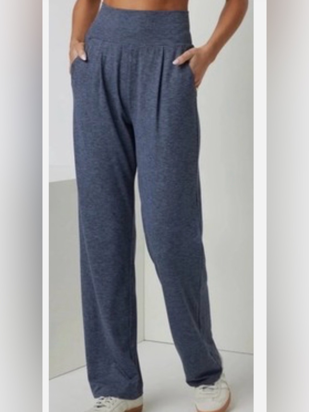 Vuori Lux At Ease Heather Navy Relaxed Straight Leg Pants